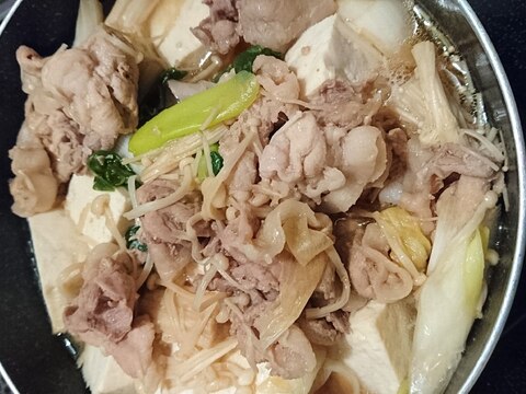 すき焼き風!!えのきの肉豆腐